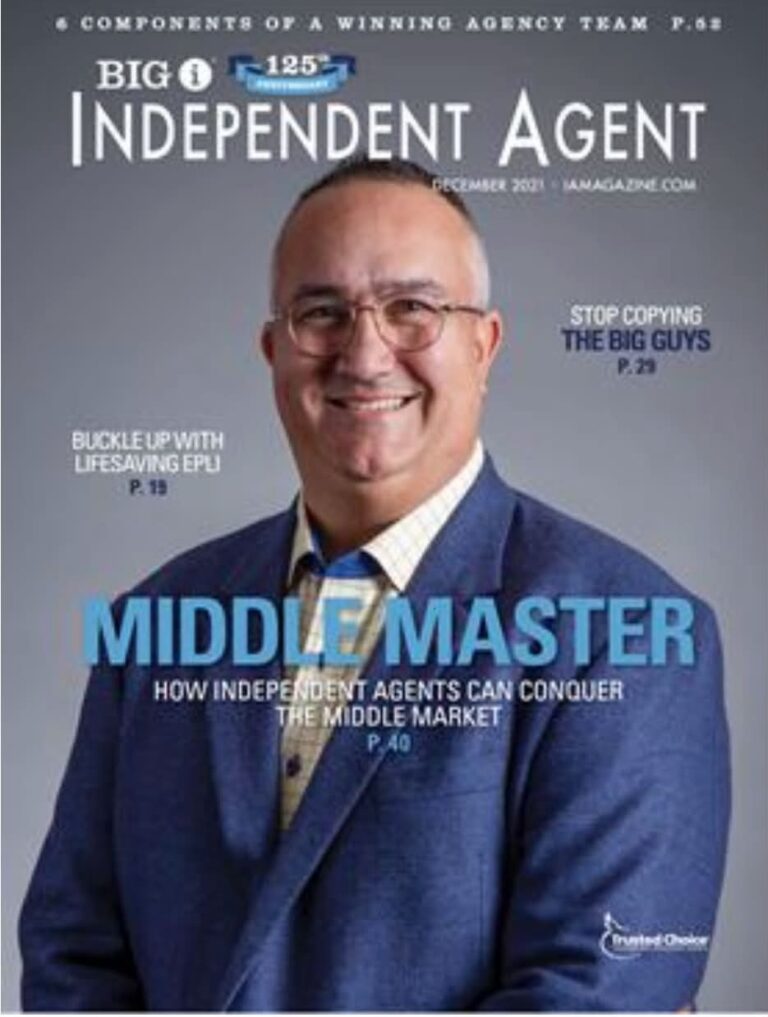 Independent Agent magazine, December 2021, with David Carothers on the cover under the headline Middle Master