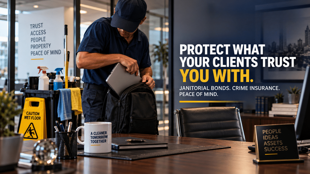 Employee theft exposure involving customer property, janitorial bonds and commercial crime insurance for cleaning companies.